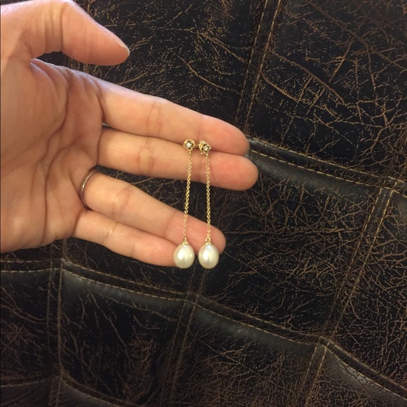 blue nile Jewelry - 14k yellow gold genuine pearl earrings